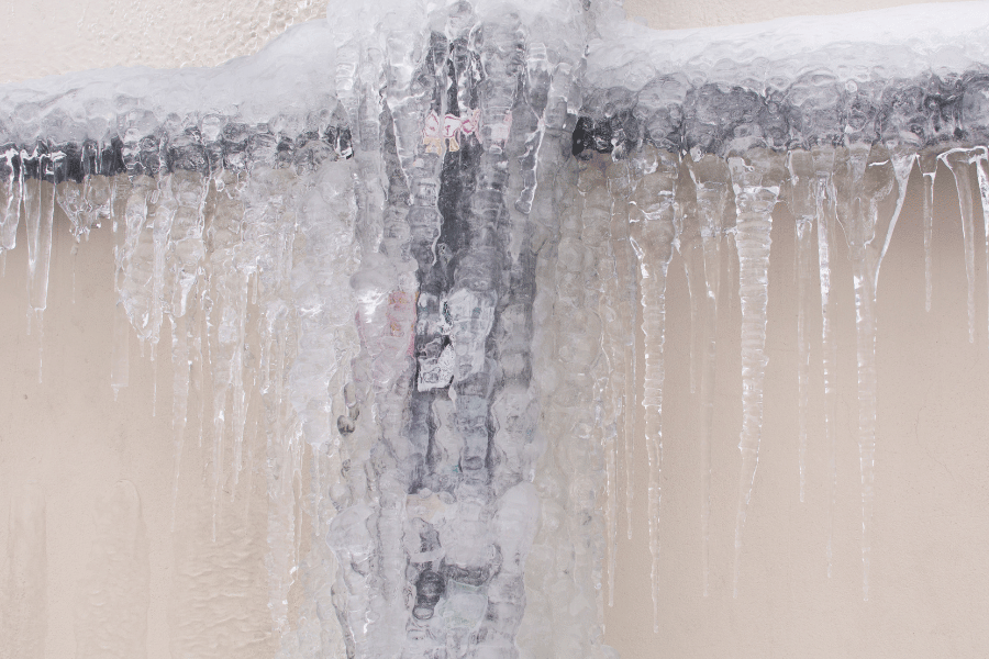 Frozen pipes at home during the winter