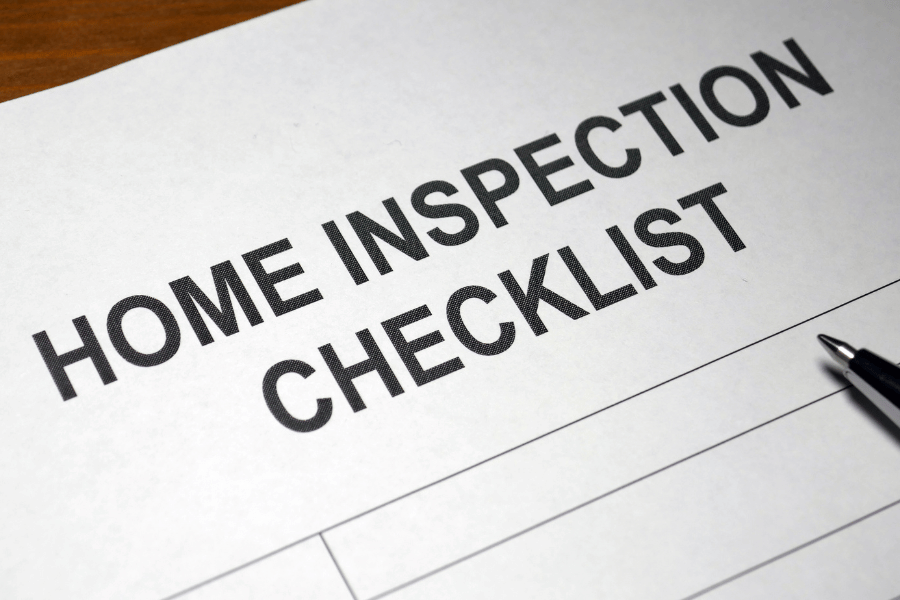 checklist for a home inspection which is recommended during the due diligence period