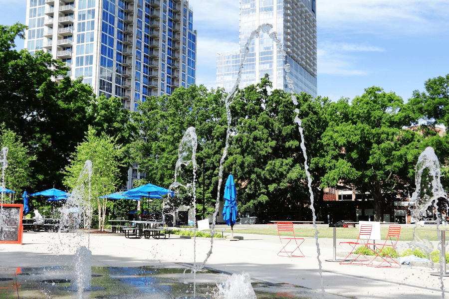 Splash Pad in Moore Square Raleigh NC