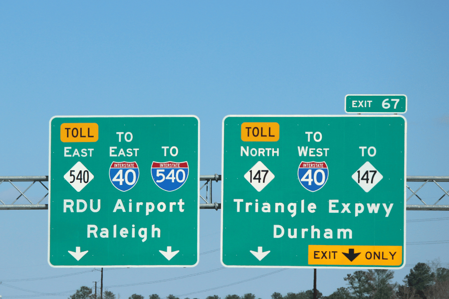 RDU Airport Traveling on the interstate