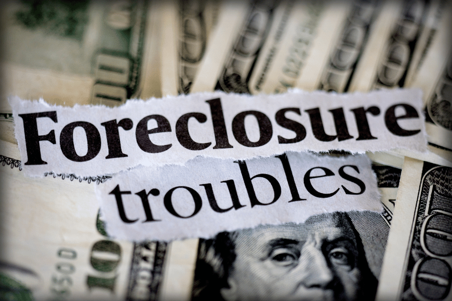 foreclosure troubles written on money 