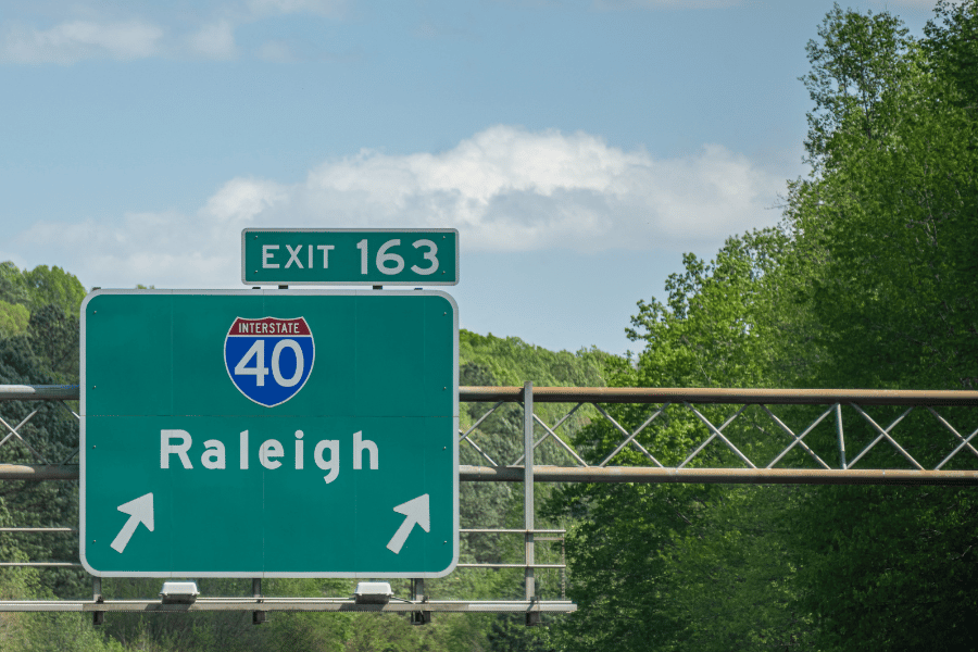 Interstate 40 Raleigh NC Sign