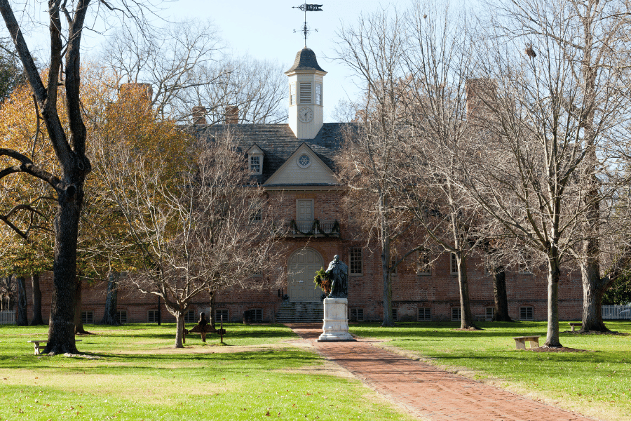William Peace University Building with Statue