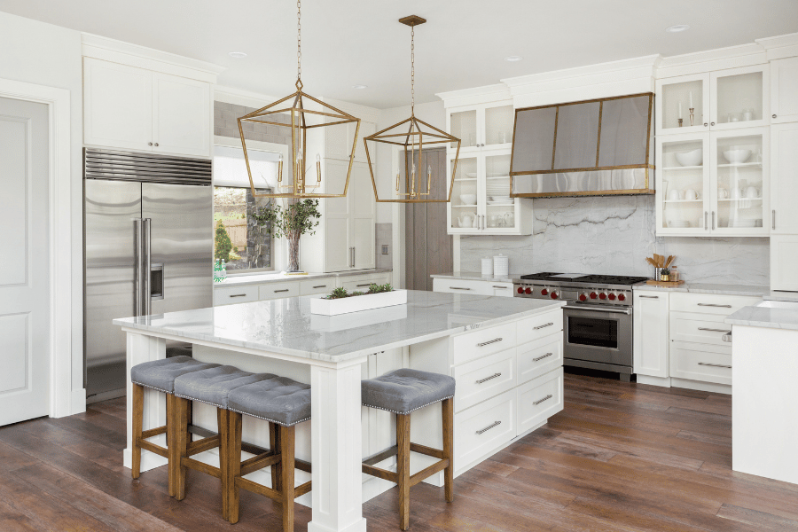 luxury kitchen with high-end appliances and kitchen island